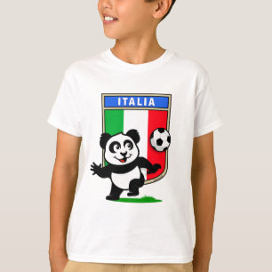 イタリアのフットボールのパンダ Tシャツ