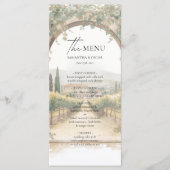 イタリアのブドウ園での結婚式 メニュー (正面)