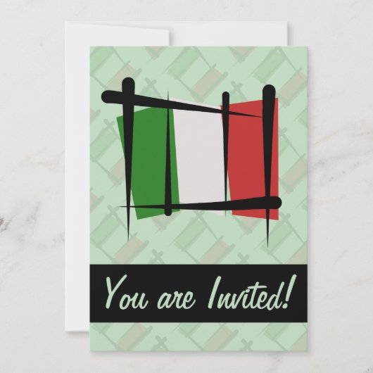 イタリアのブラシの旗 招待状 (正面)