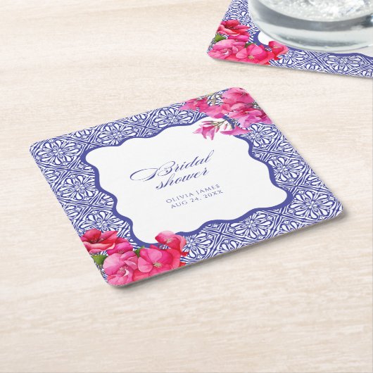 イタリアのブーゲンビリアのブライズシャワー スクエアペーパーコースター (アングル)