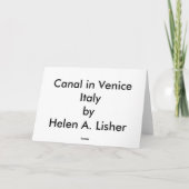 イタリアのベニスの運河 シーズンカード (裏面)
