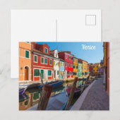 イタリアのベネチアのブラーノ通り風景 ポストカード (正面/裏面)