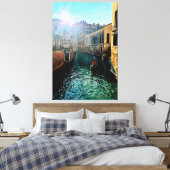 イタリアのベネチアの建築様式を捉えたカナル・ゴンドラの写真 キャンバスプリント (インサイチュ (寝室))