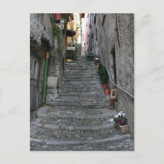 イタリアのベラージオ～階段 ポストカード (正面)