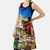 イタリアのベルナッツァの風景。水彩絵画コンテ エプロン (インサイチュ)