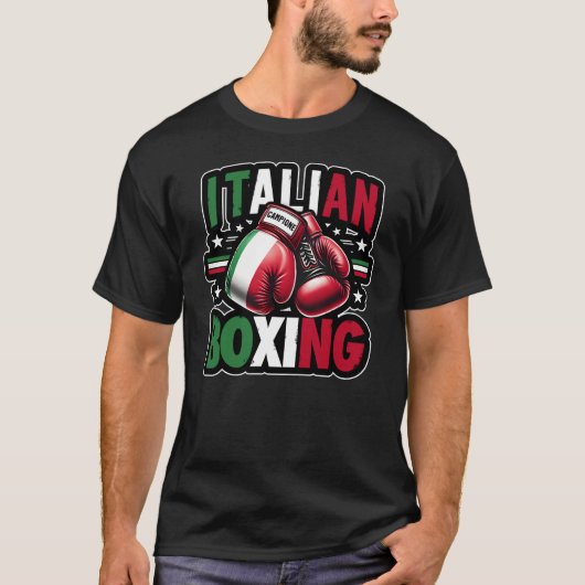 イタリアのボクシング (チャンピオン) Tシャツ (正面)