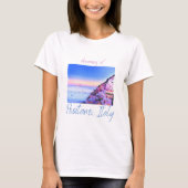 イタリアのポジティターノに沈む夕陽を夢見て Tシャツ (正面)