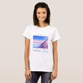 イタリアのポジティターノに沈む夕陽を夢見て Tシャツ (正面フル)