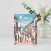 イタリアのポジティターノの路地 ポストカード (スタンド正面)