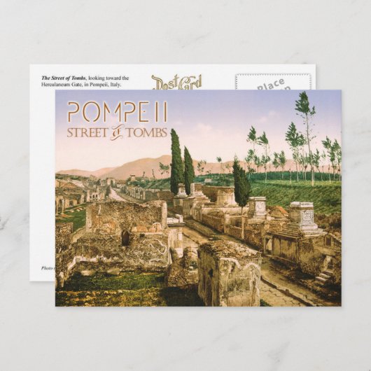 イタリアのポンペイ州の墓の通り ポストカード (正面/裏面)