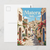 イタリアのマテーラの路地 ポストカード (正面/裏面)