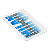 イタリアのミラノのスカイラインから成るミラノラベル マグネット (右側)