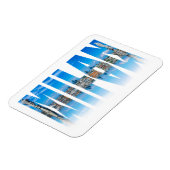 イタリアのミラノのスカイラインから成るミラノラベル マグネット (左側)