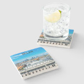 イタリアのミラノのスカイライン ストーンコースター (横)