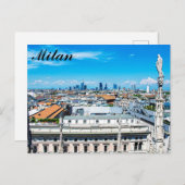 イタリアのミラノのスカイライン ポストカード (正面/裏面)