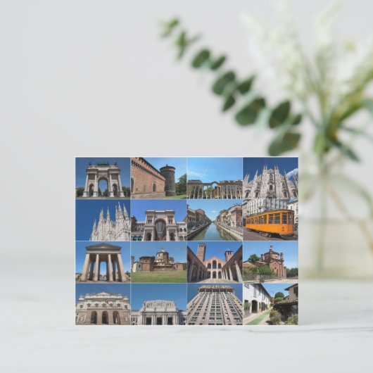 イタリアのミラノ・ミラノの街の眺め ポストカード (スタンド正面)