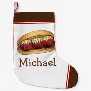 イタリアのミートボールサブサンドイッチマリナーラ スモールクリスマスストッキング