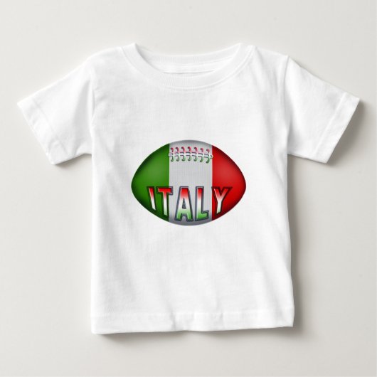 イタリアのラグビーのボール ベビーTシャツ (正面)