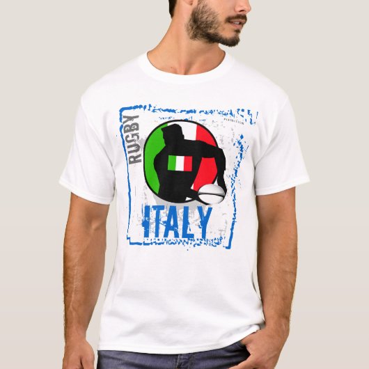 イタリアのラグビーのTシャツのパスの球 Tシャツ (正面)