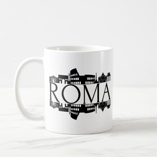 イタリアのランドマークのお土産 ローマスカイラインマグ コーヒーマグカップ (左)