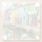 イタリアのレインボーハウスのヴェネツィア近くのバーノ島 ガラスコースター (裏面)