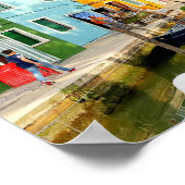 イタリアのレインボーハウスのヴェネツィア近くのバーノ島 ポスター (角)