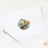 イタリアのレインボーハウスのヴェネツィア近くのバーノ島 ラウンドシール (封筒)