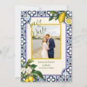 イタリアのレモンの花婚約 招待状 (正面)