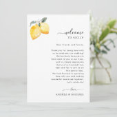 イタリアのレモン ウェディング ウェルカムレター 行程カード 招待状 (スタンド正面)