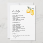 イタリアのレモン ウェディング ウェルカムレター 行程カード 招待状 (裏面)