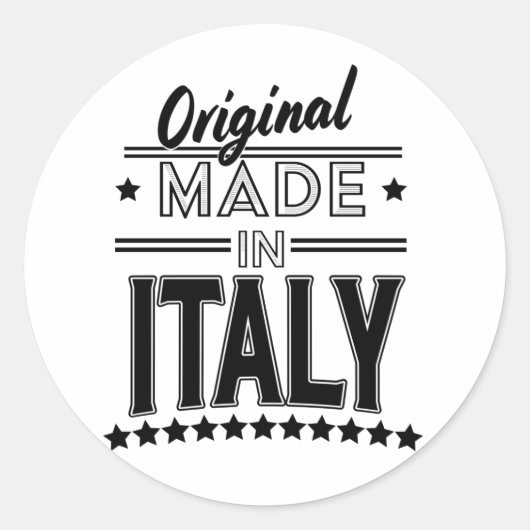 イタリアのロゴで作られたオリジナル ラウンドシール (正面)