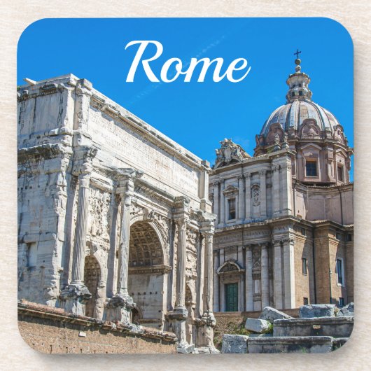 イタリアのローマにあるローマのフォーラム遺跡 コースター (正面)