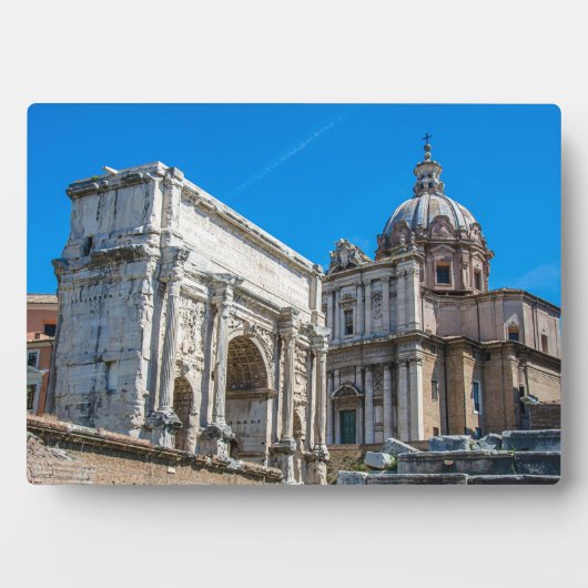 イタリアのローマにあるローマのフォーラム遺跡 フォトプラーク (正面)