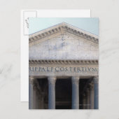 イタリアのローマのパンテオンのファサード。 ポストカード (正面/裏面)