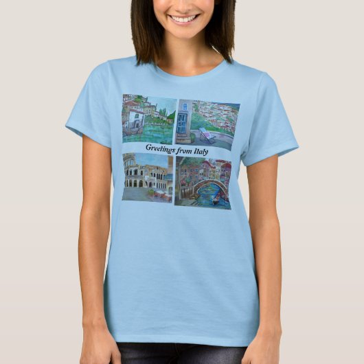 イタリアのワイシャツからの挨拶 Tシャツ (正面)