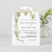 イタリアのワイン畑でのエレガントなブドウの木の結婚式 招待状 (スタンド正面)