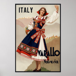 イタリアのヴァラッロの旅行ポスター ポスター