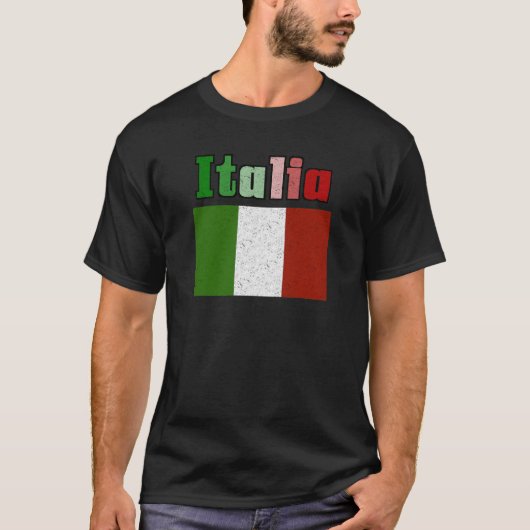 イタリアのヴィンテージの旗メンズTシャツ Tシャツ (正面)