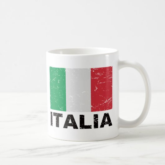 イタリアのヴィンテージの旗 コーヒーマグカップ (右)