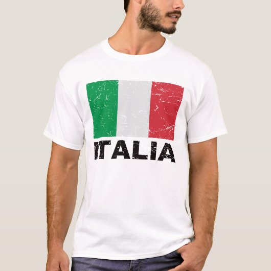 イタリアのヴィンテージの旗 Tシャツ (正面)