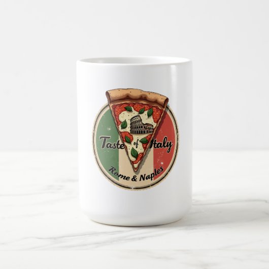 イタリアのヴィンテージローマ&ナポリピザの国旗 コーヒーマグカップ (中央)