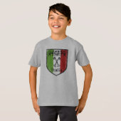 イタリアのヴィンテージ中世の紋章の子供Tシャツ Tシャツ (正面フル)
