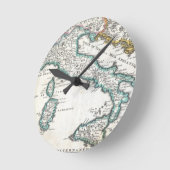 イタリアのヴィンテージ地図（1706年） ラウンド壁時計 (傾斜)