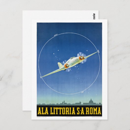 イタリアのヴィンテージ旅行ポスター復元 ポストカード (正面/裏面)