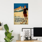 イタリアのヴィンテージ旅行ポスターCortina d' Amperzzo ポスター (ホームオフィス)