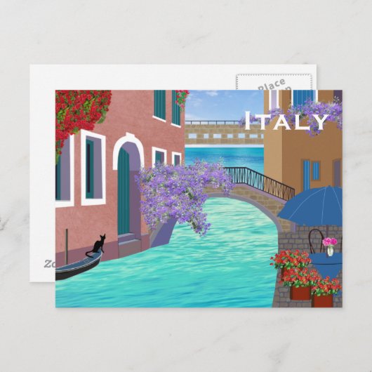 イタリアのヴィンテージ旅行観光の追加 ポストカード (正面/裏面)