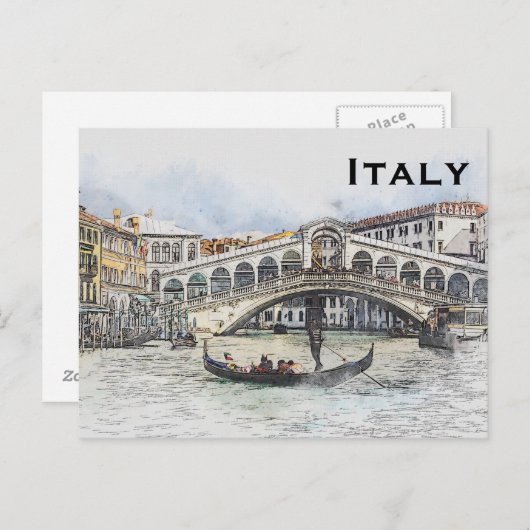 イタリアのヴィンテージ旅行観光の追加 ポストカード (正面/裏面)