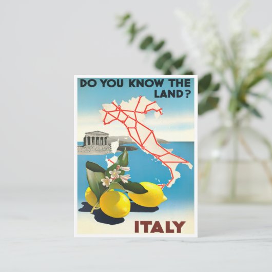 イタリアのヴィンテージ旅行 ポストカード (スタンド正面)