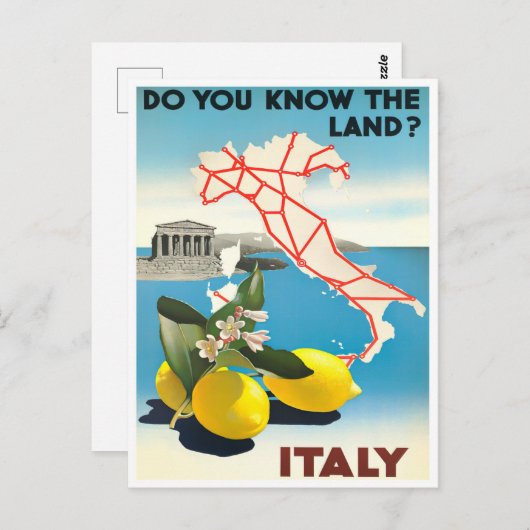 イタリアのヴィンテージ旅行 ポストカード (正面/裏面)