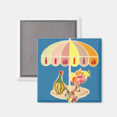 イタリアのヴィンテージ旅行 マグネット (正面/裏面)